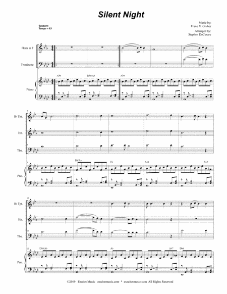 Silent Night For Brass Trio And Piano Page 2