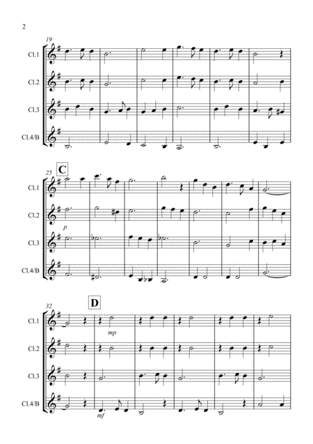 Silent Night For Clarinet Quartet Page 2