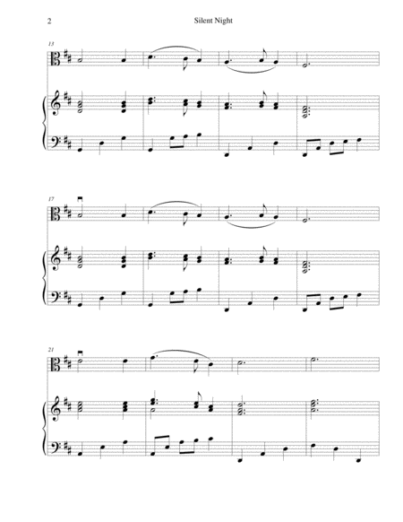 Silent Night For Easy Viola Optional Piano Accompaniment Page 2