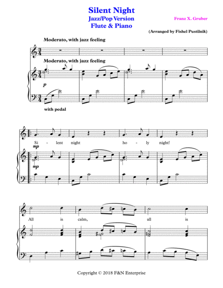 Silent Night For Flute And Piano Jazz Pop Version Video Page 2