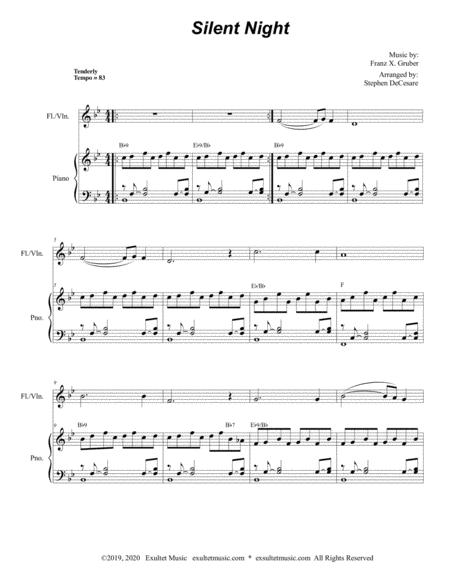 Silent Night For Flute Or Violin Solo And Piano Page 2