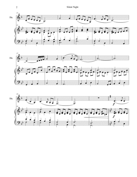 Silent Night For Horn In F And Piano Page 2