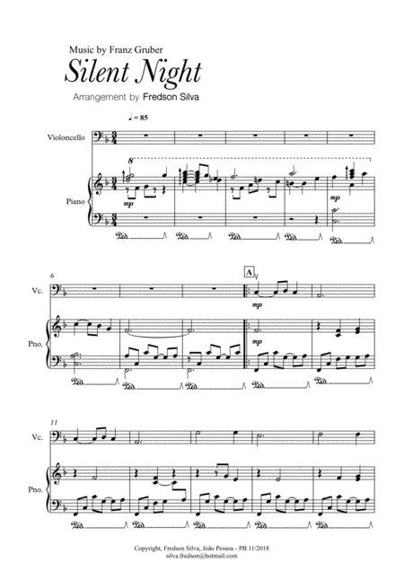 Silent Night For Piano And Cello Page 2