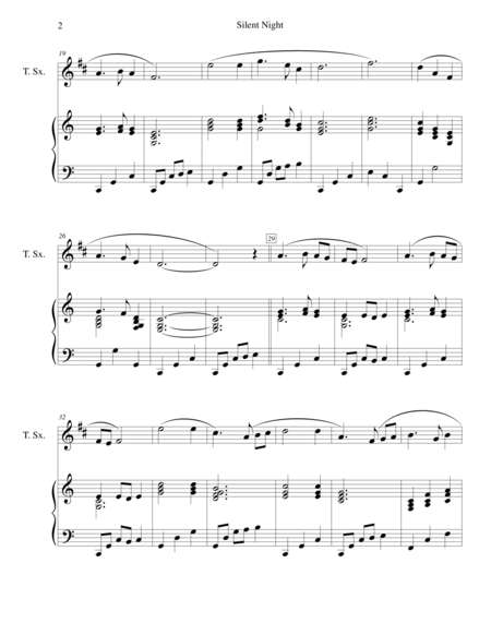 Silent Night For Tenor Saxophone And Piano Page 2