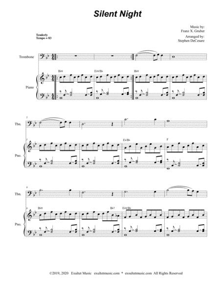 Silent Night For Trombone Solo And Piano Page 2