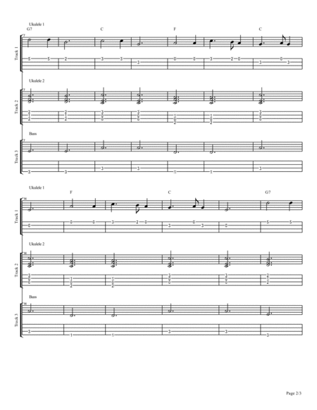 Silent Night For Ukulele Ensemble With Optional Bass Page 2