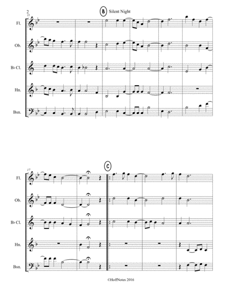 Silent Night For Wind Quintet Page 2