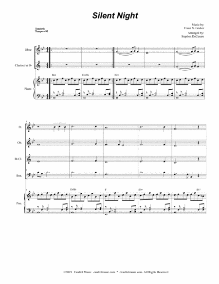 Silent Night For Woodwind Quartet And Piano Page 2