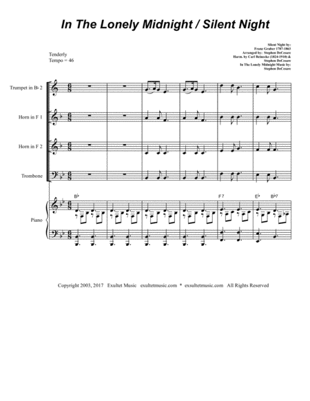 Silent Night In The Lonely Midnight For Brass Quintet Page 2