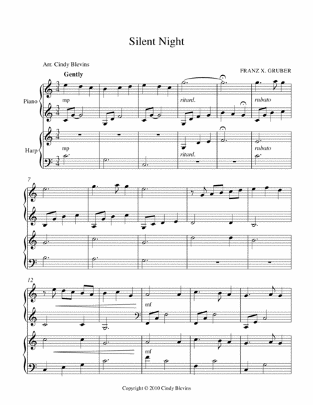 Silent Night Piano And Harp Duet Page 2