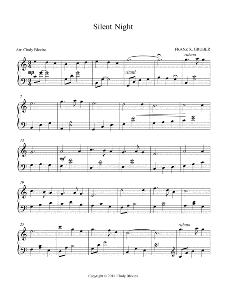 Silent Night Piano Solo From My Book Holiday Favorites For Piano Page 2