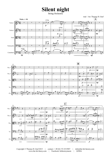 Silent Night Stille Nacht Jazz Waltz String Orchestra Page 2