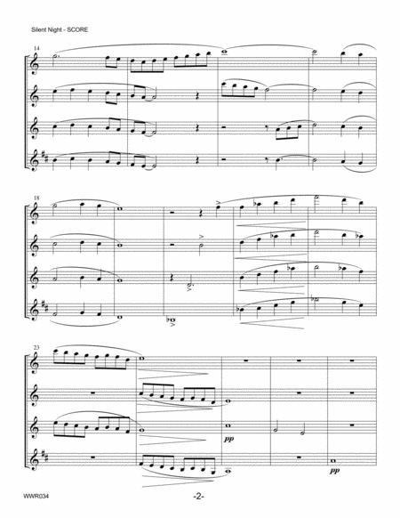 Silent Night Unaccompanied Woodwind Quartet 2 Flutes Oboe Clarinet Page 2