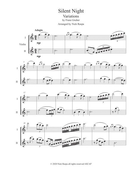 Silent Night Variations Duet For 2 Violins Adv Int Page 2