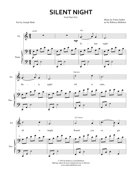 Silent Night Vocal Duet Page 2