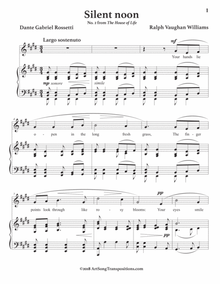 Silent Noon E And E Flat Major Page 2