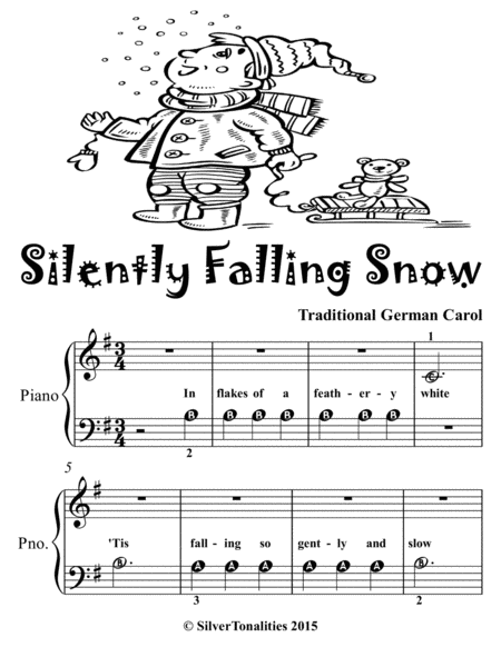 Silently Falling Snow Beginner Piano Sheet Music Tadpole Edition Page 2