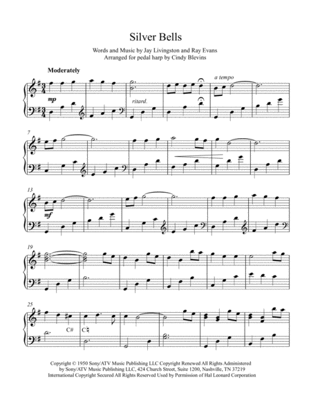 Silver Bells Arranged For Pedal Harp Page 2