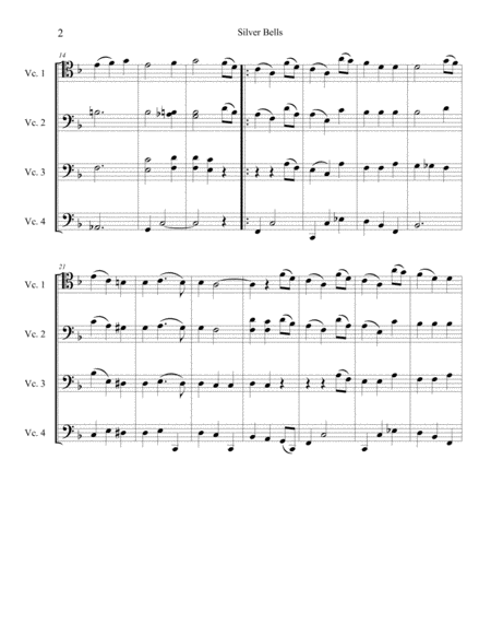Silver Bells Cello Quartet Page 2