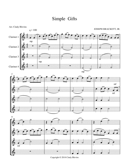 Simple Gifts Clarinet Quartet Page 2