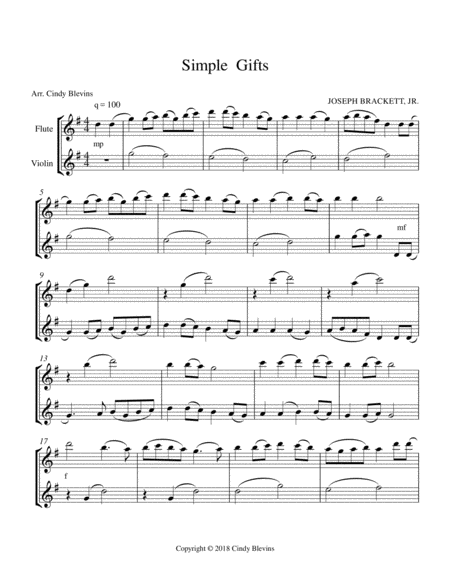 Simple Gifts Flute And Violin Page 2