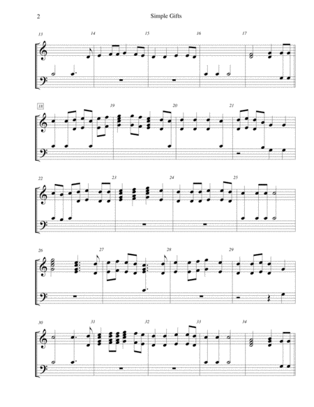 Simple Gifts For 2 Octave Handbell Choir Page 2