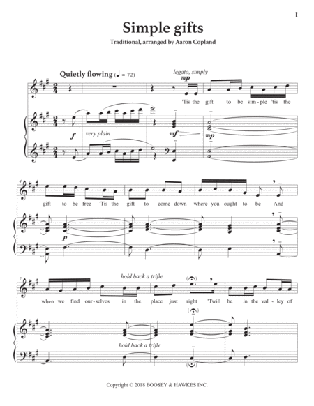 Simple Gifts In 2 Medium Keys A A Flat Major Page 2