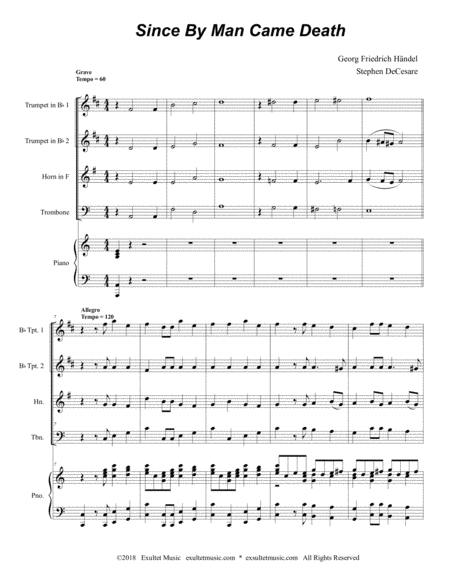 Since By Man Came Death For Brass Quartet Page 2