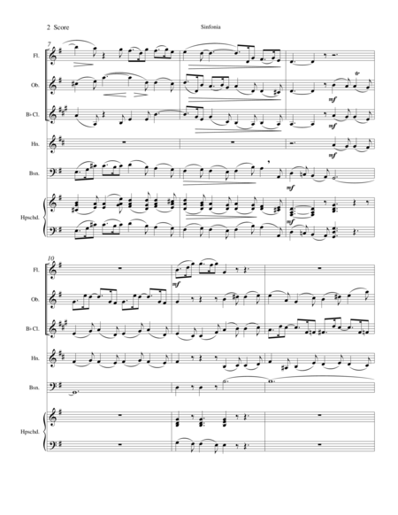 Sinfonia From Bachs Christmas Oratorio For Woodwind Quintet Page 2