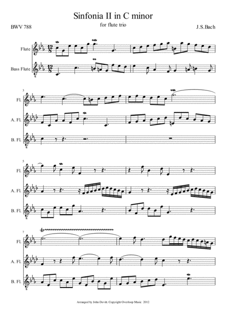 Sinfonia Ii Bwv 788 By Js Bach For Flute Trio Page 2