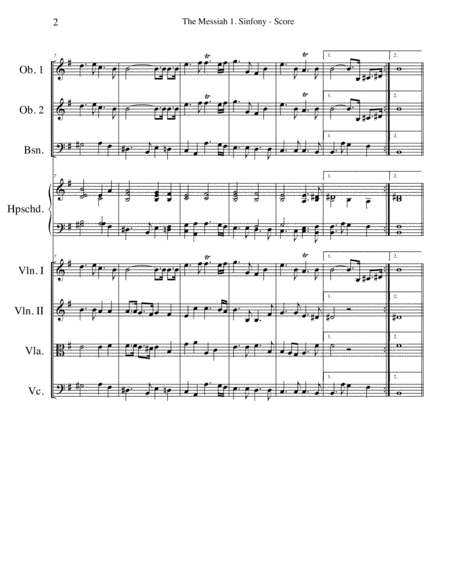 Sinfony From The Messiah For Chamber Orchestra Page 2