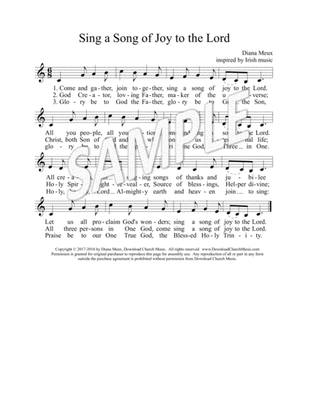 Sing A Song Of Joy To The Lord Page 2