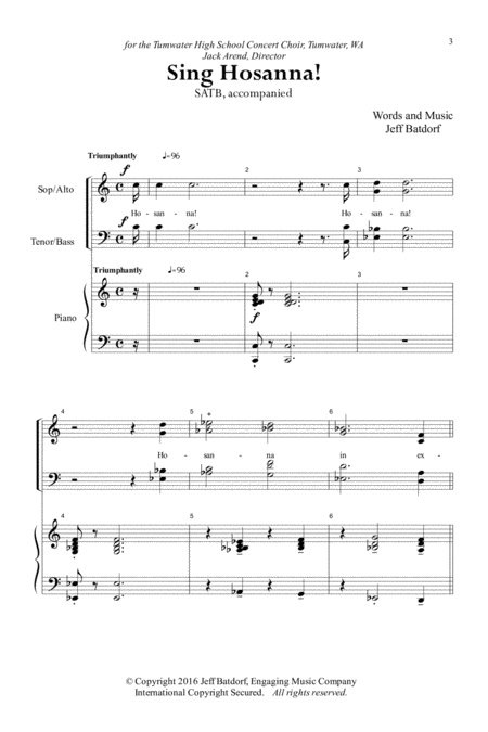 Sing Hosanna Satb With Piano Page 2