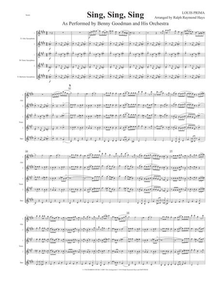 Sing Sing Sing For Saxophone Quintet Page 2