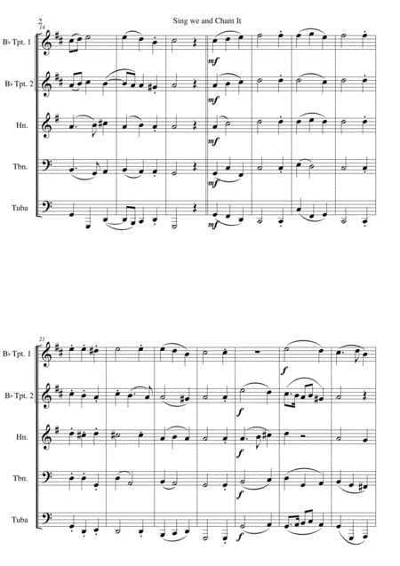 Sing We And Chant It With Variations For Brass Quintet Page 2