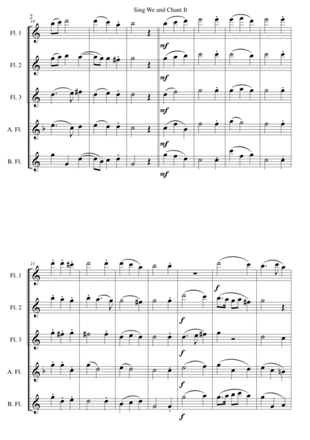 Sing We And Chant It With Variations For Flute Quintet Page 2