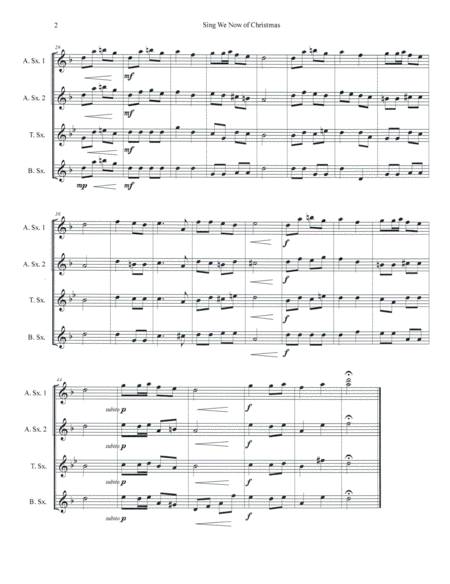 Sing We Now Of Christmas For Saxophone Quartet Satb Or Aatb Page 2