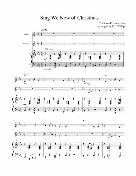 Sing We Now Of Christmas Violin Duet With Piano Accompaniment Page 2