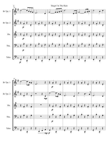 Singin In The Rain For Brass Quintet Page 2