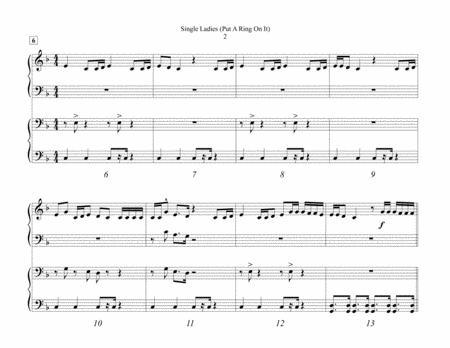 Single Ladies Put A Ring On It Piano Duet Page 2