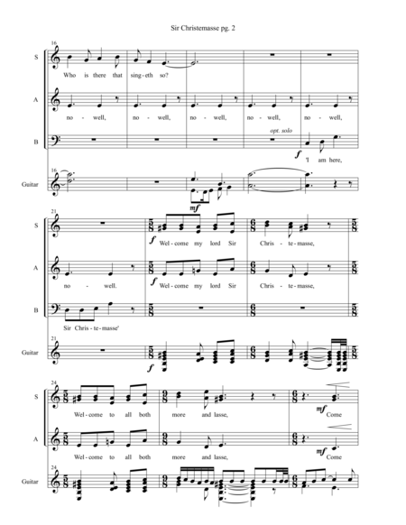 Sir Christemasse A Song Of Father Christmas Satb With Acoustic Guitar Page 2