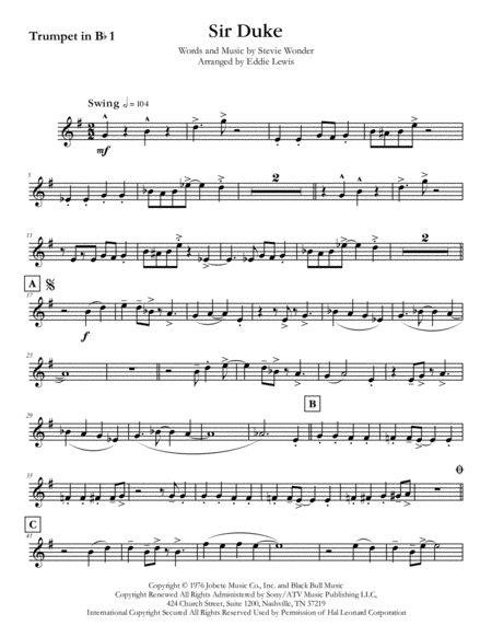 Sir Duke For Trumpet Quartet Page 2