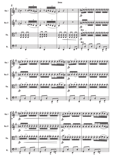 Sirtaki Greek Folk Dance Full Score For String Quartet Arranged By Elena Popova Page 2