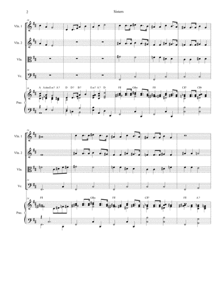 Sisters For String Quartet And Piano Page 2