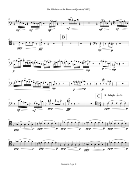 Six Miniatures For Bassoon Quartet 2015 Bassoon 3 Part Page 2