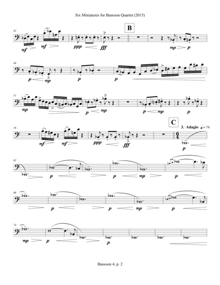 Six Miniatures For Bassoon Quartet 2015 Bassoon 4 Part Page 2