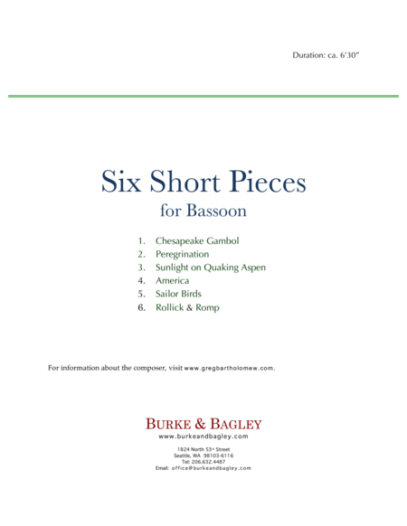 Six Short Pieces For Solo Bassoon Page 2