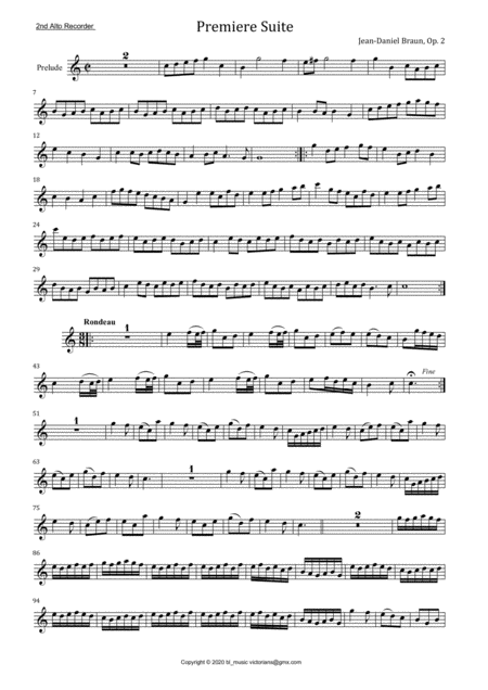 Six Suites Op2 For Treble Recorder 2nd Alto Part Page 2