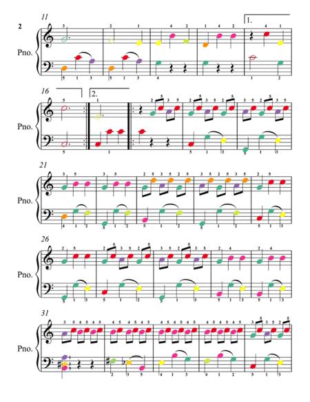 Skater Waltz Easiest Piano Sheet Music With Colored Notes Page 2