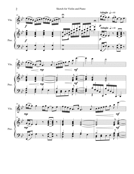 Sketch For Violin And Piano Piano Violin Part Op 2 Page 2